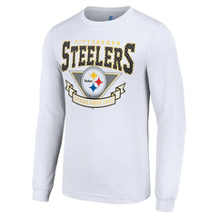Pittsburgh Steelers Starter '80s Inspired Team Logo Long Sleeve T-Shirt White