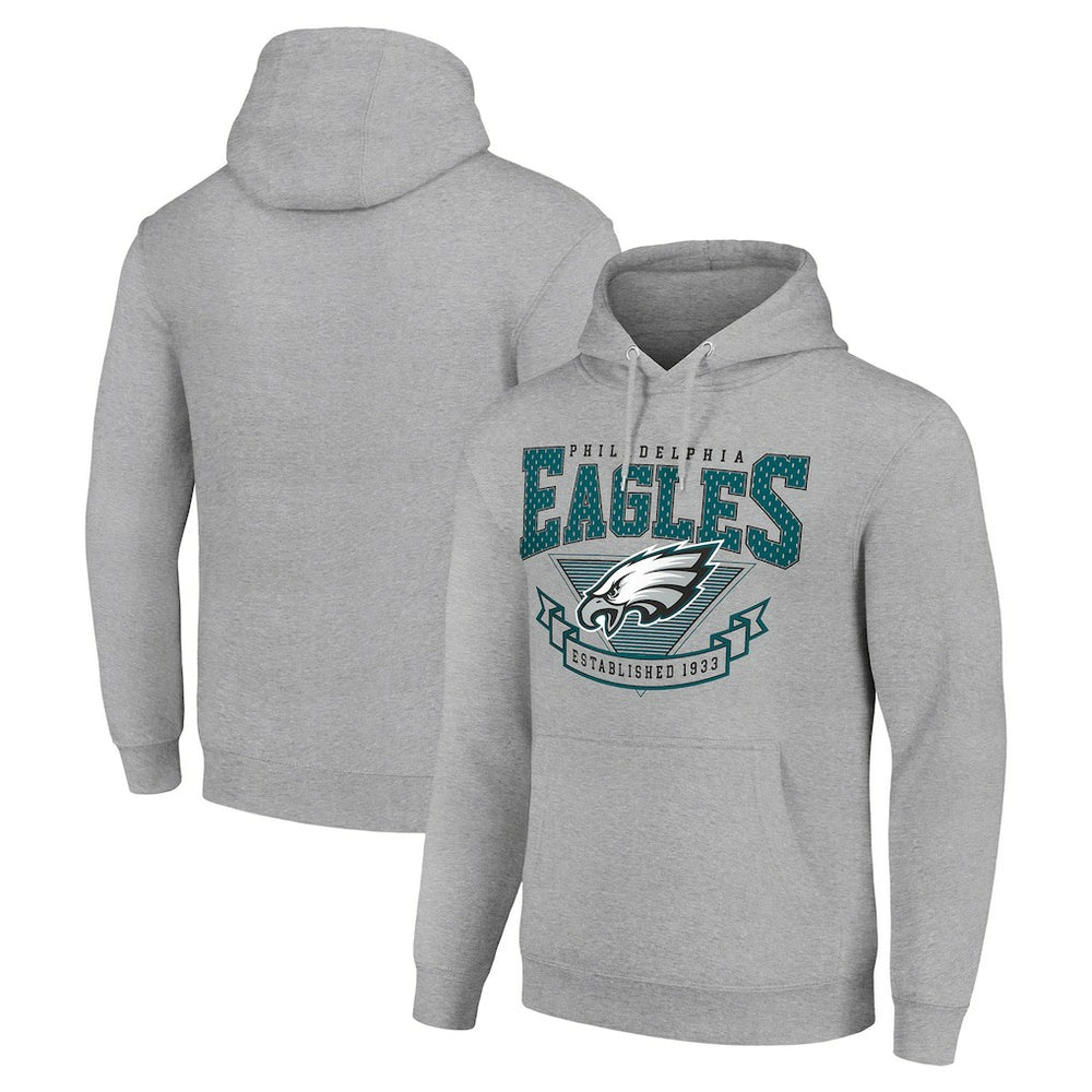 Philadelphia Eagles Starter ‘80s Inspired Pullover Hoodie Heather Gray
