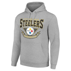Pittsburgh Steelers Starter ‘80s Inspired Pullover Hoodie Heather Gray