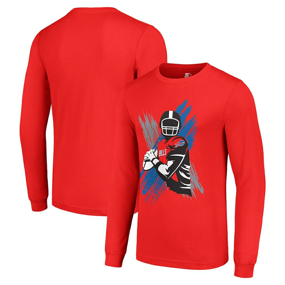Buffalo Bills Starter Player X Logo Graphic Long Sleeve T-Shirt Red