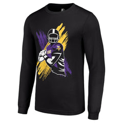 Minnesota Vikings Starter Player X Logo Graphic Long Sleeve T-Shirt Black