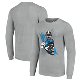 Detroit Lions Starter Player X Logo Graphic Long Sleeve T-Shirt Heather Gray