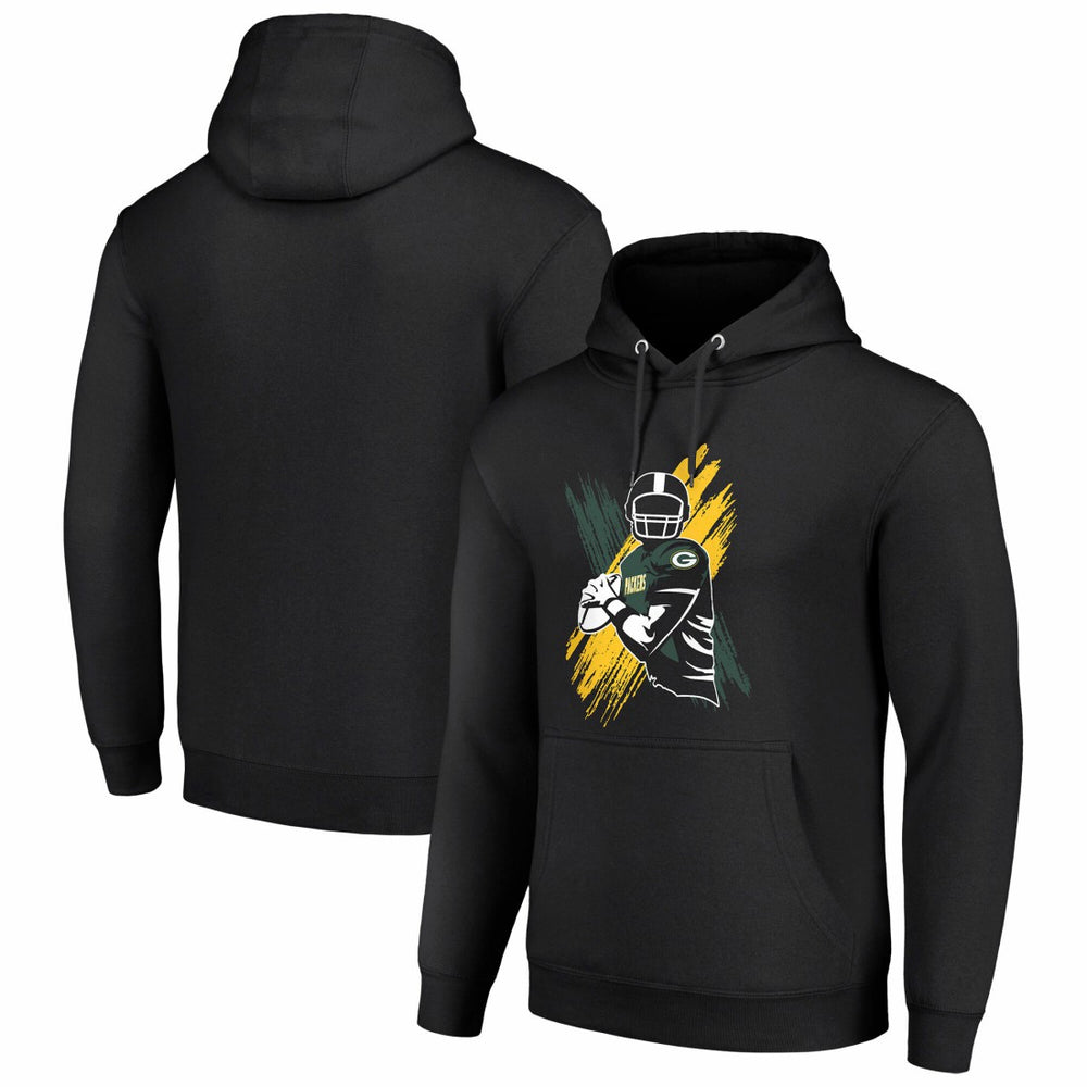 Green Bay Packers Starter Player X Fleece Pullover Hoodie Black