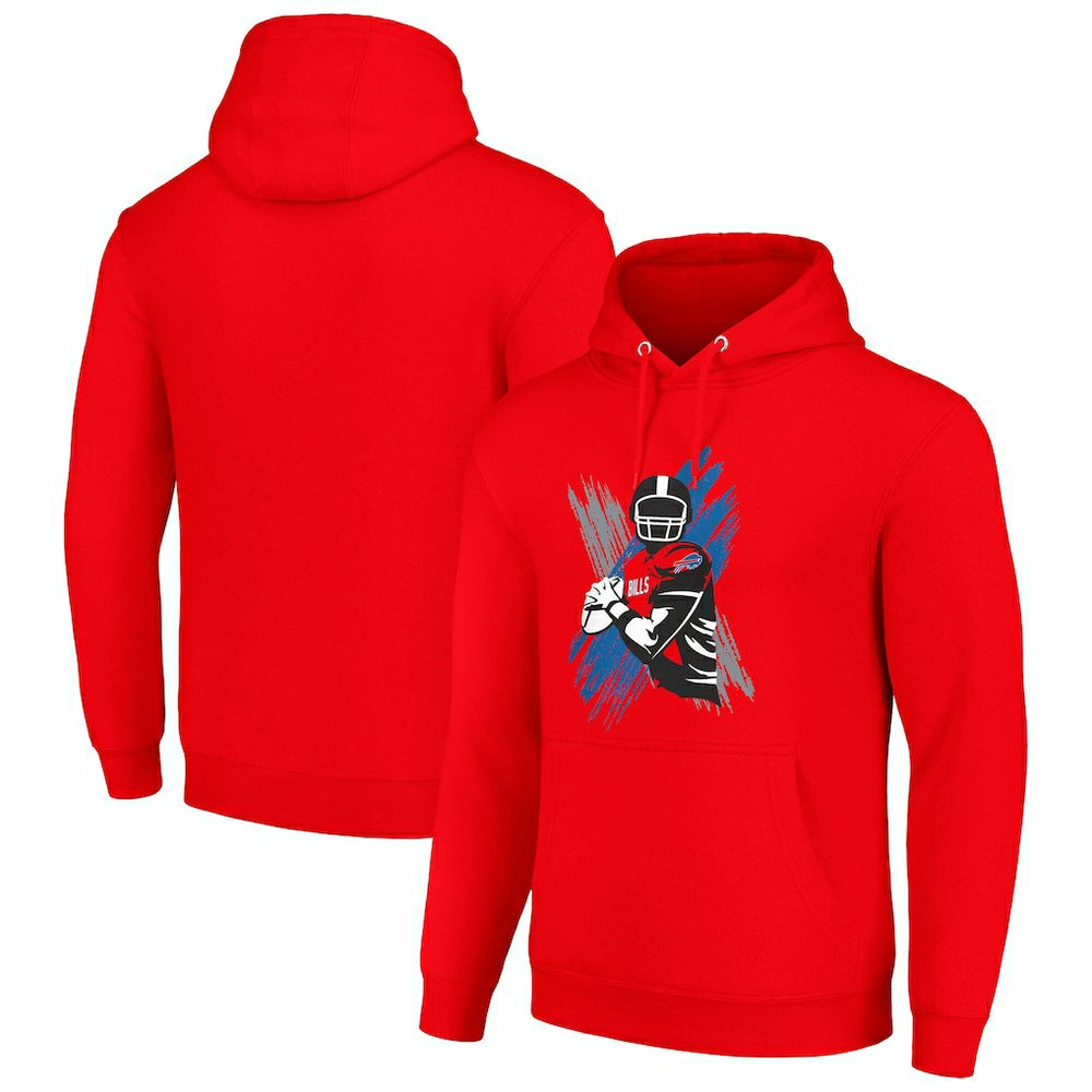 Buffalo Bills Starter Player X Fleece Pullover Hoodie Red