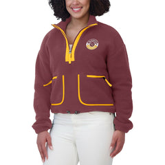 Washington Commanders WEAR by Erin Andrews Women's Polar Fleece Half-Zip Jacket Burgundy