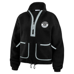 Las Vegas Raiders WEAR by Erin Andrews Women's Polar Fleece Half-Zip Jacket Black