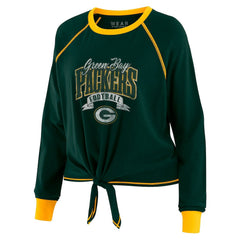 Green Bay Packers WEAR by Erin Andrews Women's Tie-Front Long Sleeve Top Green/Gold