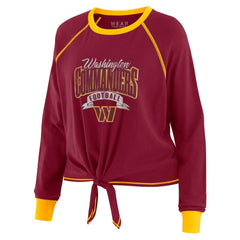 Washington Commanders WEAR by Erin Andrews Women's Tie-Front Long Sleeve Top Burgundy/Gold