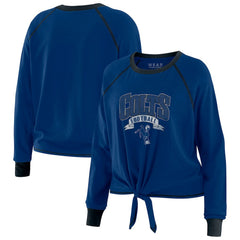 Indianapolis Colts WEAR by Erin Andrews Women's Tie-Front Long Sleeve Top Royal/Black