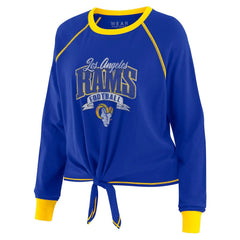 Los Angeles Rams WEAR by Erin Andrews Women's Tie-Front Long Sleeve Top Royal/Gold