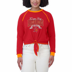 Tampa Bay Buccaneers WEAR by Erin Andrews Women's Tie-Front Long Sleeve Top Red/Orange