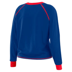 Buffalo Bills WEAR by Erin Andrews Women's Tie-Front Long Sleeve Top Royal/Red