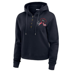 Houston Texans WEAR by Erin Andrews Women's Waffle Hoodie Pullover Top Navy