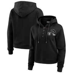 Las Vegas Raiders WEAR by Erin Andrews Women's Waffle Hoodie Pullover Top Black