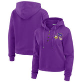 Minnesota Vikings WEAR by Erin Andrews Women's Waffle Hoodie Pullover Top Purple