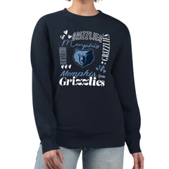 Memphis Grizzlies G-III 4Her by Carl Banks Women's Collage Team Graphic Fleece Pullover Sweatshirt Navy