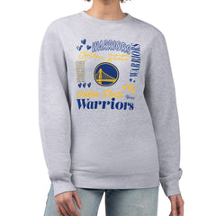 Golden State Warriors G-III 4Her by Carl Banks Women's Collage Team Graphic Fleece Pullover Sweatshirt Heather Gray