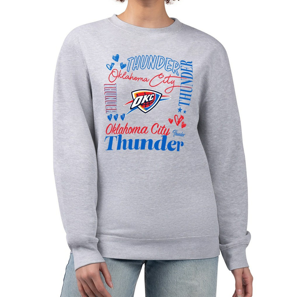Oklahoma City Thunder G-III 4Her by Carl Banks Women's Collage Team Graphic Fleece Pullover Sweatshirt Heather Gray