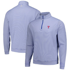 Texas Rangers Peter Millar Perth Sugar Stripe Performance Quarter-Zip Top - Royal - MLB Discount
