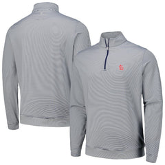 St. Louis Cardinals Peter Millar Perth Sugar Stripe Performance Quarter-Zip Top - Navy - MLB Sale