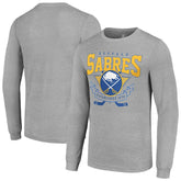 Buffalo Sabres Starter '80s Inspired Team Logo Long Sleeve T-Shirt - Heather Gray - NHL 201591838