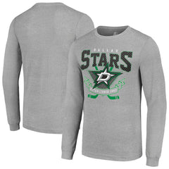 Dallas Stars Starter '80s Inspired Team Logo Long Sleeve T-Shirt - Heather Gray - NHL 201591844