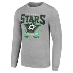 Dallas Stars Starter '80s Inspired Team Logo Long Sleeve T-Shirt - Heather Gray - NHL 201591844