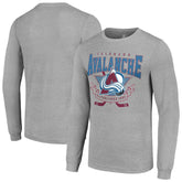Colorado Avalanche Starter '80s Inspired Team Logo Long Sleeve T-Shirt - Heather Gray - NHL 201591845