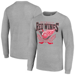 Detroit Red Wings Starter '80s Inspired Team Logo Long Sleeve T-Shirt - Heather Gray - NHL 201591848