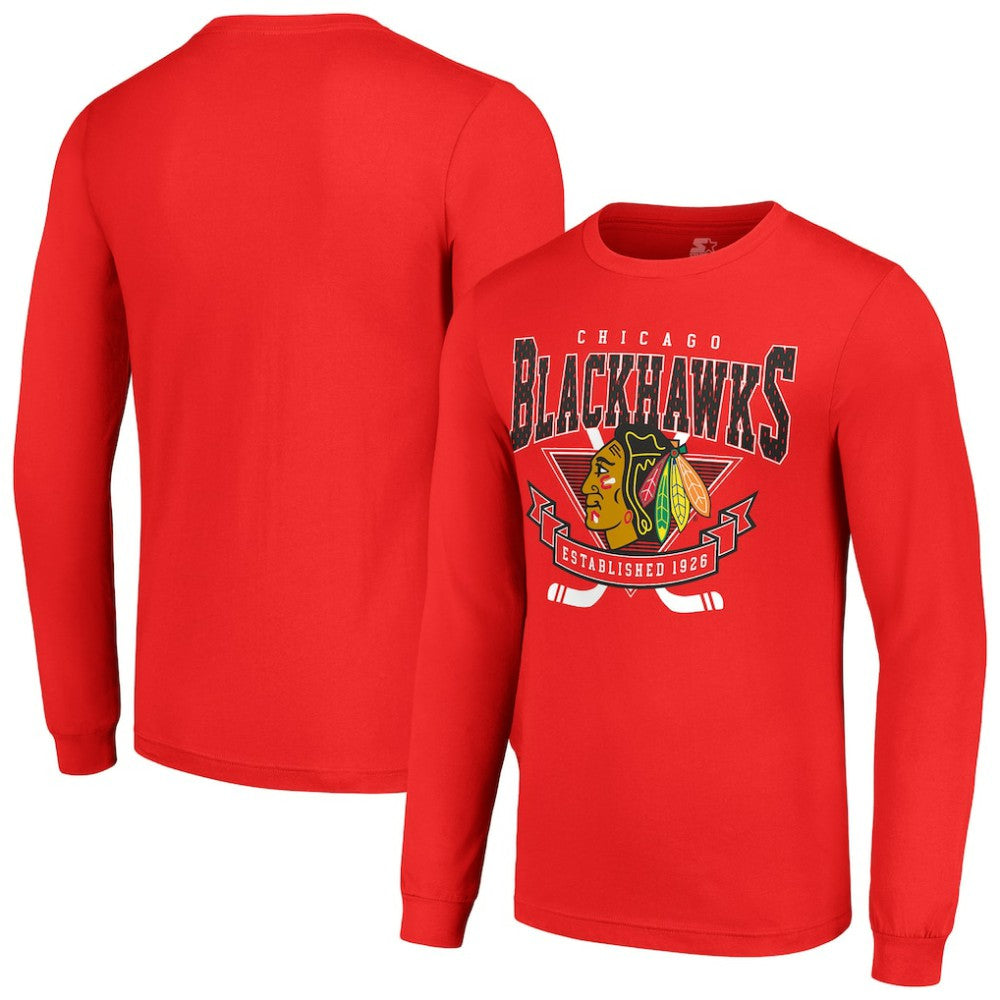 Chicago Blackhawks Starter Team Logo Graphic Long Sleeve T-Shirt - Red - NHL 201591867