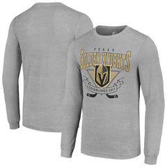 Vegas Golden Knights Starter '80s Inspired Team Logo Long Sleeve T-Shirt - Heather Gray - NHL 201591868