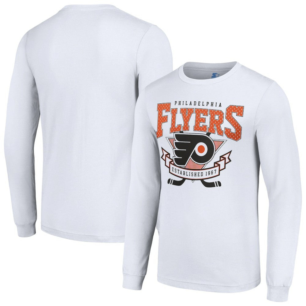 Philadelphia Flyers Starter Team Logo Graphic Long Sleeve T-Shirt - White - NHL 201591901