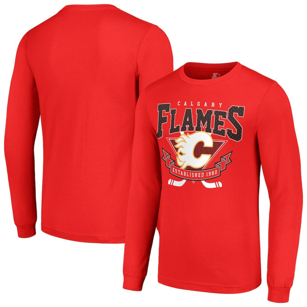 Calgary Flames Starter Team Logo Graphic Long Sleeve T-Shirt - Red - NHL 201591903