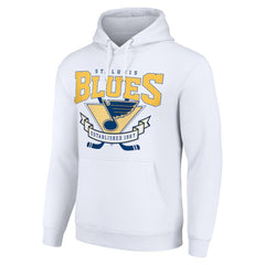 St. Louis Blues Starter Team Logo Graphic Fleece Tri-Blend Pullover Hoodie - White - NHL 201591924