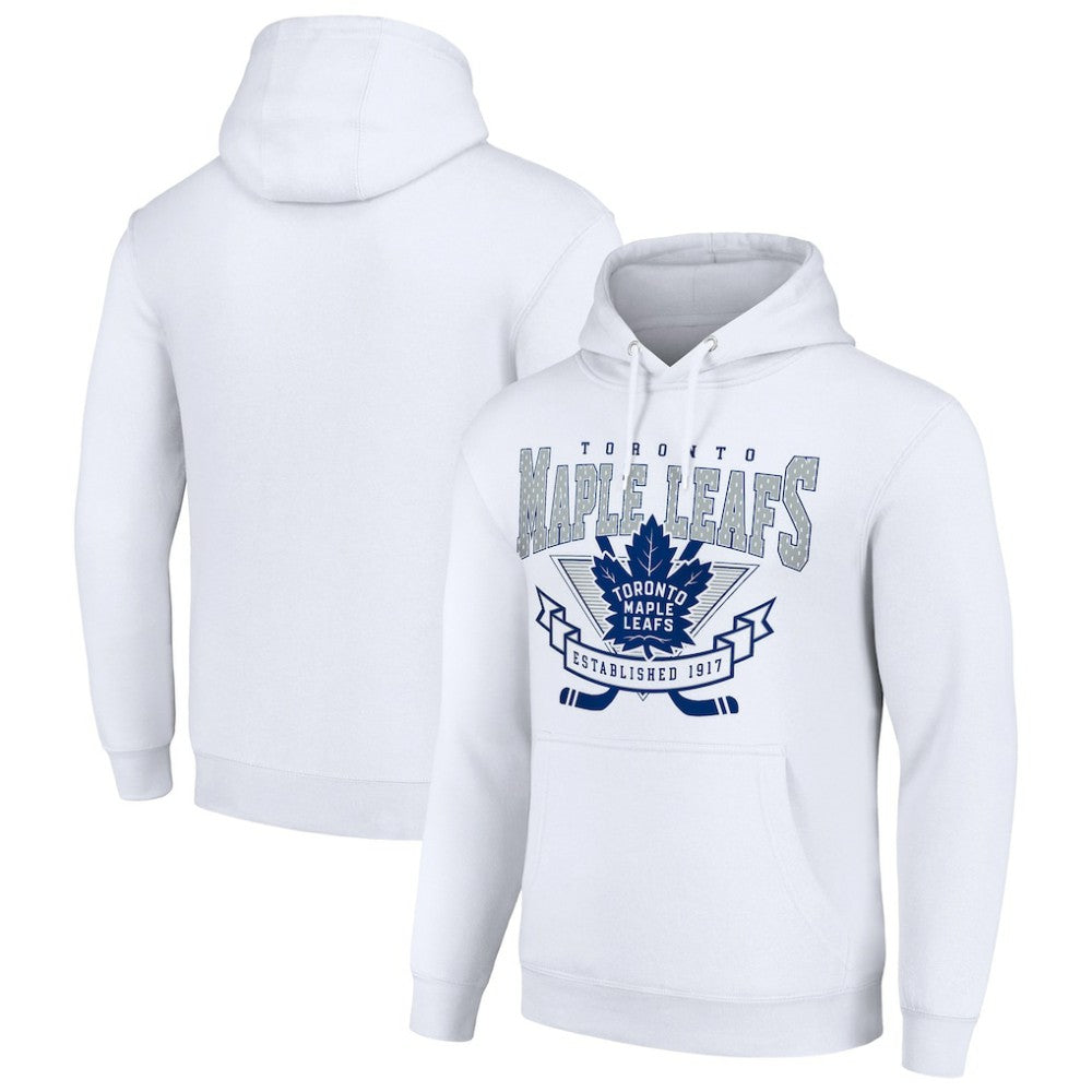 Toronto Maple Leafs Starter Team Logo Graphic Fleece Tri-Blend Pullover Hoodie - White - NHL 201591927