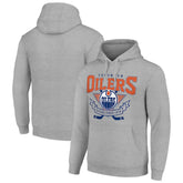 Edmonton Oilers Starter Team Logo Graphic Fleece Tri-Blend Pullover Hoodie - Heather Gray - NHL 201591933