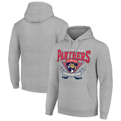 Florida Panthers Starter Team Logo Graphic Fleece Tri-Blend Pullover Hoodie - Heather Gray - NHL 201591934