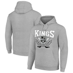 Los Angeles Kings Starter Team Logo Graphic Fleece Tri-Blend Pullover Hoodie - Heather Gray - NHL 201591935