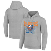 New York Islanders Starter Team Logo Graphic Fleece Tri-Blend Pullover Hoodie - Heather Gray - NHL 201591941