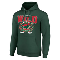 Minnesota Wild Starter Team Logo Graphic Fleece Tri-Blend Pullover Hoodie - Olive - NHL 201591946