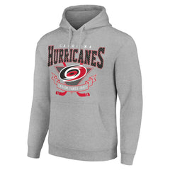 Carolina Hurricanes Starter Team Logo Graphic Fleece Tri-Blend Pullover Hoodie - Heather Gray - NHL 201591948