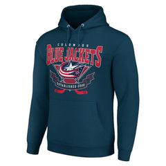 Columbus Blue Jackets Starter Team Logo Graphic Fleece Tri-Blend Pullover Hoodie - Navy - NHL 201591950