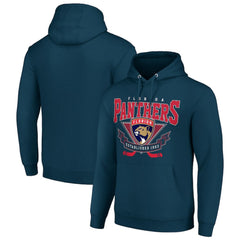 Florida Panthers Starter Team Logo Graphic Fleece Tri-Blend Pullover Hoodie - Navy - NHL 201591951