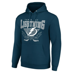 Tampa Bay Lightning Starter Team Logo Graphic Fleece Tri-Blend Pullover Hoodie - Navy - NHL 201591961