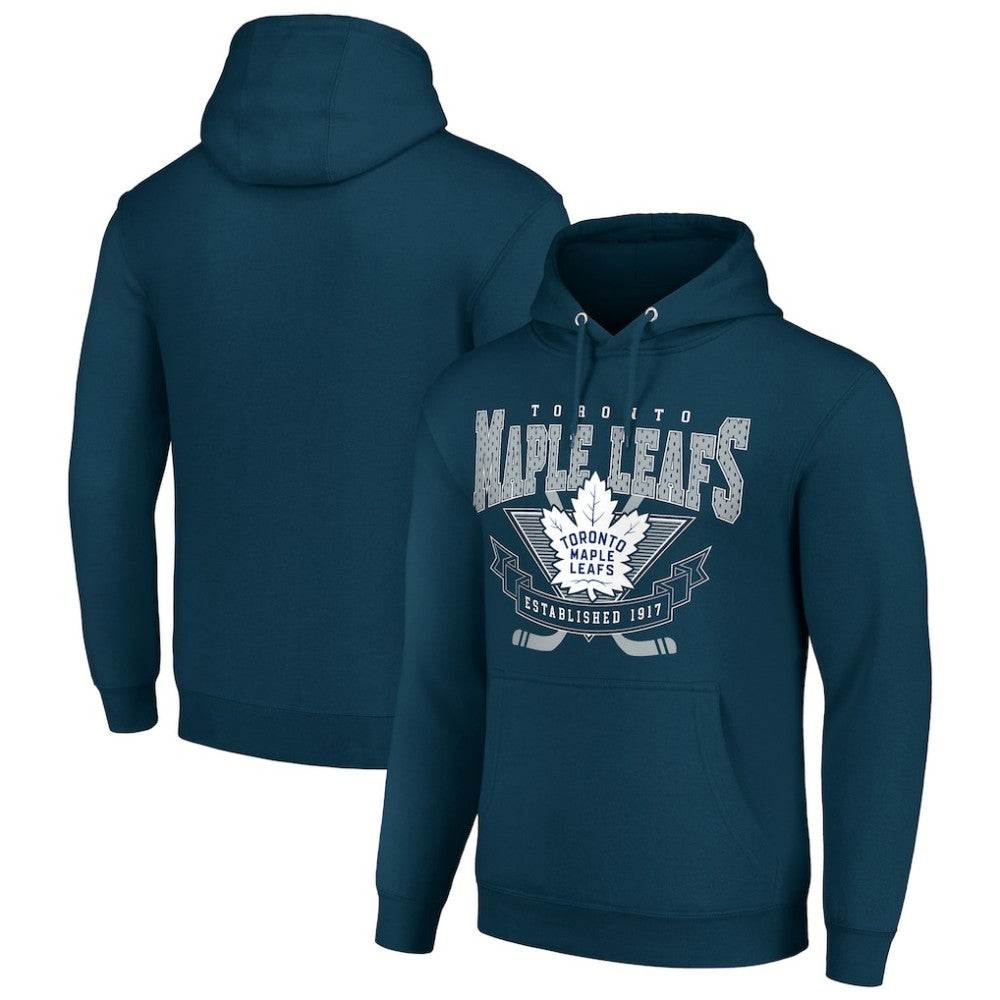 Toronto Maple Leafs Starter Team Logo Graphic Fleece Tri-Blend Pullover Hoodie - Navy - NHL 201591962