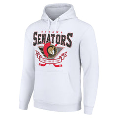 Ottawa Senators Starter Team Logo Graphic Fleece Tri-Blend Pullover Hoodie - White - NHL 201591967