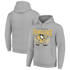 Pittsburgh Penguins Starter Team Logo Graphic Fleece Tri-Blend Pullover Hoodie - Heather Gray - NHL 201591968