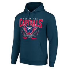 Washington Capitals Starter Team Logo Graphic Fleece Tri-Blend Pullover Hoodie - Navy - NHL 201591970