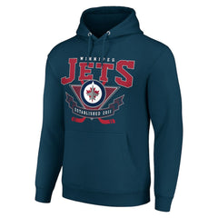Winnipeg Jets Starter Team Logo Graphic Fleece Tri-Blend Pullover Hoodie - Navy - NHL 201591974