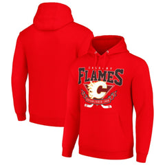 Calgary Flames Starter Team Logo Graphic Fleece Tri-Blend Pullover Hoodie - Red - NHL 201591975